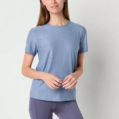 Xersion Womens Performance Crew Neck Short Sleeve T-shirt In Blue