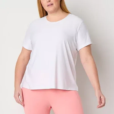 Xersion Womens Performance Crew Neck Short Sleeve T-shirt Plus In White