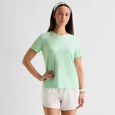 Xersion Womens Performance Crew Neck Short Sleeve T-shirt In Green