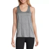 Xersion Womens Performance Scoop Neck Sleeveless Tank Top In Gray
