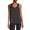 Xersion Womens Performance U Neck Sleeveless Tank Top Petite In Black
