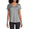 Xersion Womens Performance V Neck Short Sleeve T-shirt Tall In Gray