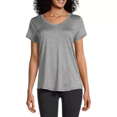 Xersion Womens Performance V Neck Short Sleeve T-shirt Tall In Gray