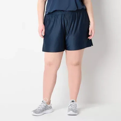 Xersion Womens Plus Mesh Pull-on Short In Blue