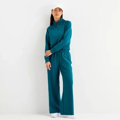 Xersion Womens Scuba Luxe Half Zip Pullover In Green