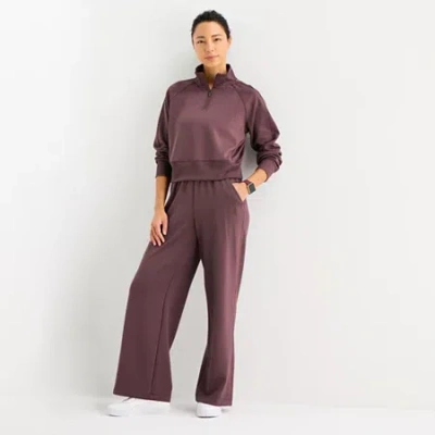 Xersion Womens Scuba Luxe Open Hem Pant In Brown