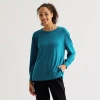 Xersion Womens Soft French Terry Crew Neck Long Sleeve Sweatshirt In Green