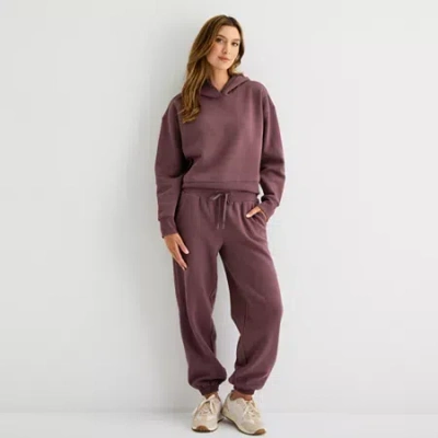 Xersion Womens Super Soft Fleece Jogger In Brown