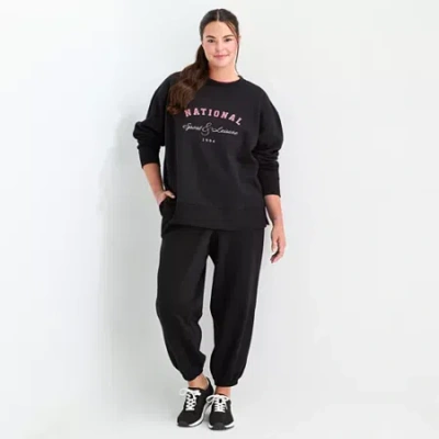 Xersion Womens Super Soft Fleece Jogger Plus In Black