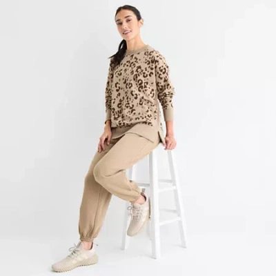 Xersion Womens Super Soft Fleece Jogger Tall In Brown