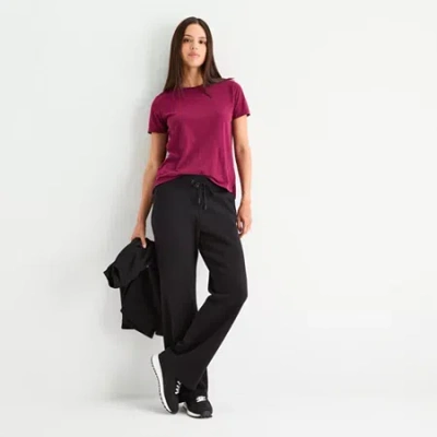 Xersion Womens Super Soft Fleece Straight Leg Sweatpant In Black