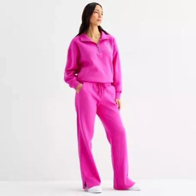 Xersion Womens Super Soft Fleece Straight Leg Sweatpant In Pink