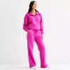 Xersion Womens Super Soft Fleece Straight Leg Sweatpant Tall In Pink