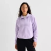 Xersion Womens Teddy Sherpa Long Sleeve Active Quarter-zip Pullover In Purple