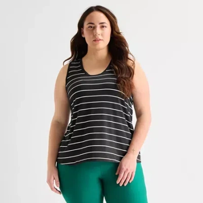 Xersion Womens U Neck Sleeveless Performance Tank Top Plus In Multi