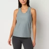 Xersion Womens U Neck Sleeveless Performance Tank Top Tall In Gray