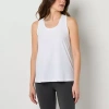Xersion Womens U Neck Sleeveless Performance Tank Top In White