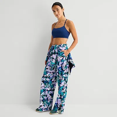 Xersion Womens Wide Leg Mid Rise Regular Fit Track Pant In Purple