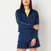 Xersion Womens Woven Lightweight Track Jacket In Blue