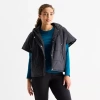 Xersion Womens Woven Poncho Vest In Black