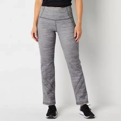 Xersion X-warmth Fleece Womens High Rise Straight Sweatpant In Gray