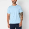 Xersion Xtreme Cotton Mens Crew Neck Short Sleeve T-shirt In Blue
