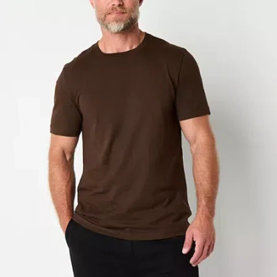 Xersion Xtreme Cotton Mens Crew Neck Short Sleeve T-shirt In Brown