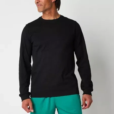 Xersion Xtreme Mens Crew Neck Long Sleeve Active T-shirt In Black