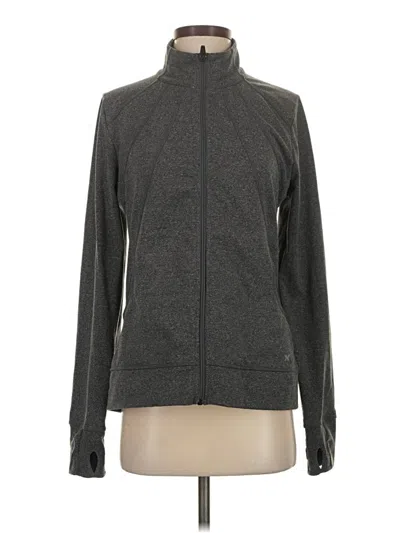 Pre-owned Xersion Zip Up Hoodie In Gray