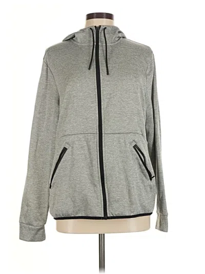 Pre-owned Xersion Zip Up Hoodie In Gray