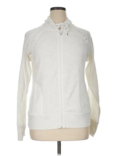 Pre-owned Xersion Zip Up Hoodie In Ivory