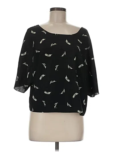 Pre-owned Xhilaration 3/4 Sleeve Blouse In Black