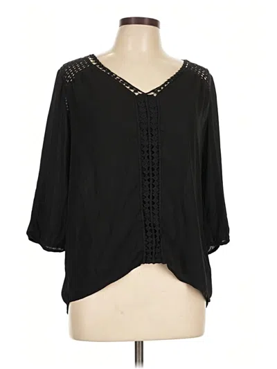 Pre-owned Xhilaration 3/4 Sleeve Blouse In Black