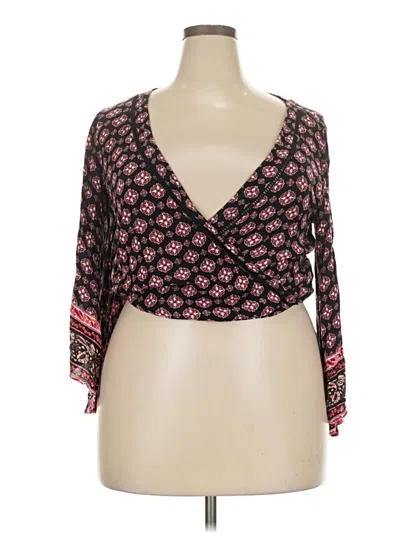 Pre-owned Xhilaration 3/4 Sleeve Blouse In Black