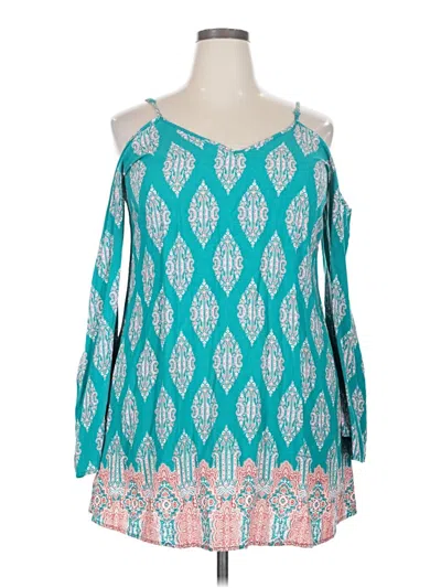 Pre-owned Xhilaration 3/4 Sleeve Blouse In Blue