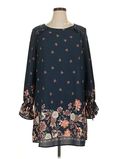 Pre-owned Xhilaration 3/4 Sleeve Blouse In Blue