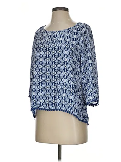 Pre-owned Xhilaration 3/4 Sleeve Blouse In Blue