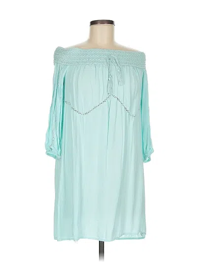 Pre-owned Xhilaration 3/4 Sleeve Blouse In Teal