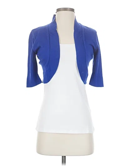 Pre-owned Xhilaration 3/4 Sleeve Top Blue Plunge Neckline Tops
