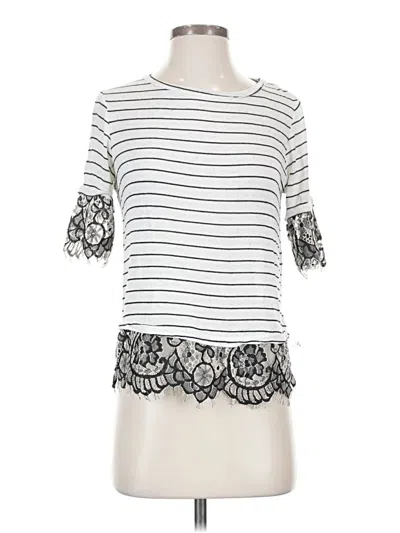 Pre-owned Xhilaration 3/4 Sleeve Top Ivory Boatneck Tops