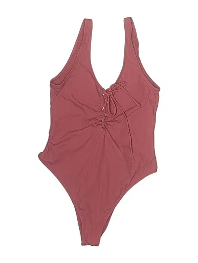 Pre-owned Xhilaration Bodysuit In Burgundy