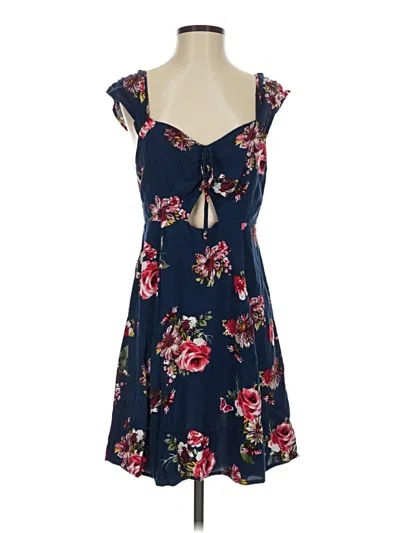 Pre-owned Xhilaration Casual Dress In Blue