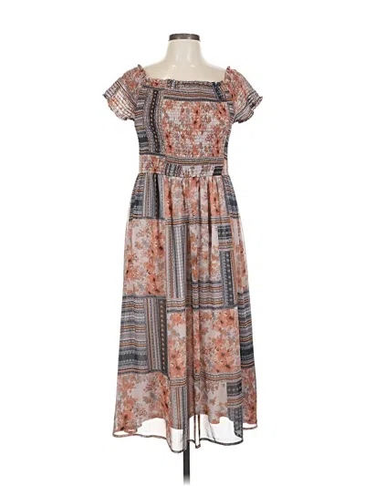 Pre-owned Xhilaration Casual Dress In Brown