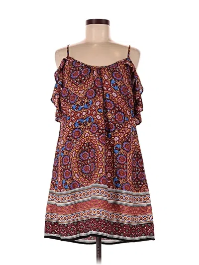 Pre-owned Xhilaration Casual Dress In Brown