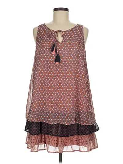 Pre-owned Xhilaration Casual Dress In Brown