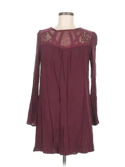 Pre-owned Xhilaration Casual Dress In Burgundy