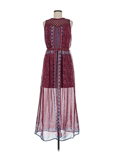 Pre-owned Xhilaration Casual Dress In Burgundy