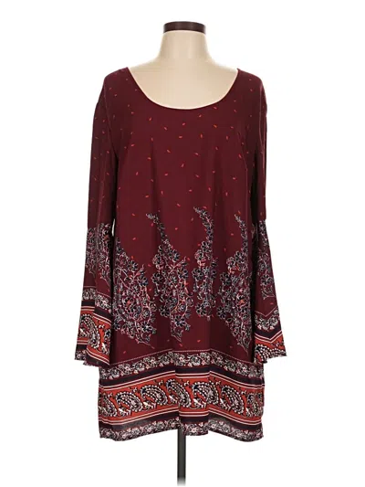 Pre-owned Xhilaration Casual Dress In Burgundy
