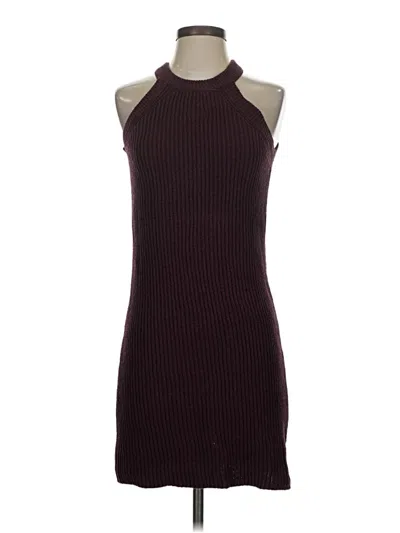 Pre-owned Xhilaration Casual Dress In Burgundy