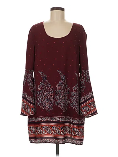 Pre-owned Xhilaration Casual Dress In Burgundy